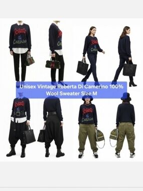 Unisex Vintage Roberta Di Camerino 100% Wool Sweater Size M